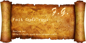 Feit Györgyi névjegykártya